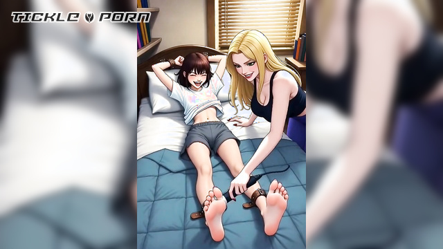 Helpless And Ticklish: My Roommate Faces Blondie’s Towering Torment