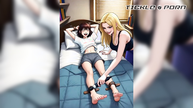 Helpless And Ticklish: My Roommate Faces Blondie’s Towering Torment