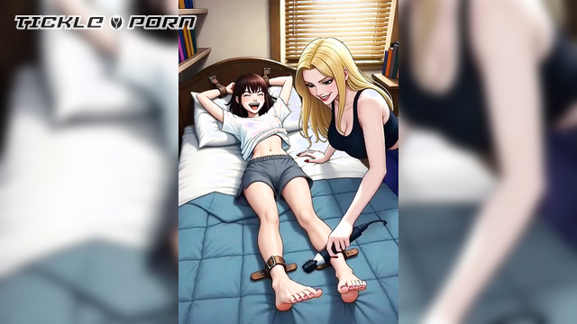 Helpless And Ticklish: My Roommate Faces Blondie’s Towering Torment