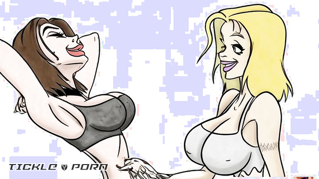 Hot Fetish Tickling: Cartoon Animated Sexy Babes Touch Armpits And Belly
