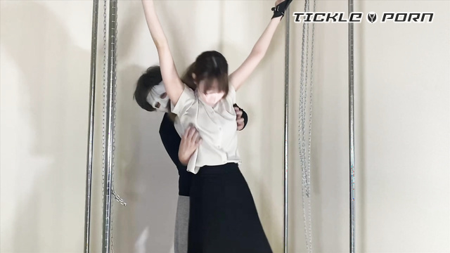 JAGA's Japanese Tickling - College Girl Bound on X-Frame And Touched Step by Step