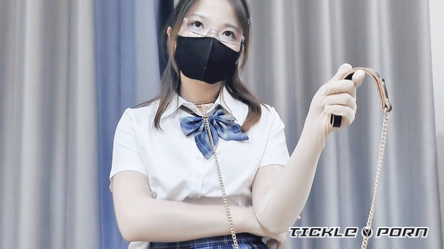 OrangeXXOO Bondage - Ticklish Sex Doll: Hua Zhu In Schoolgirl Suit Gagged & Spanked
