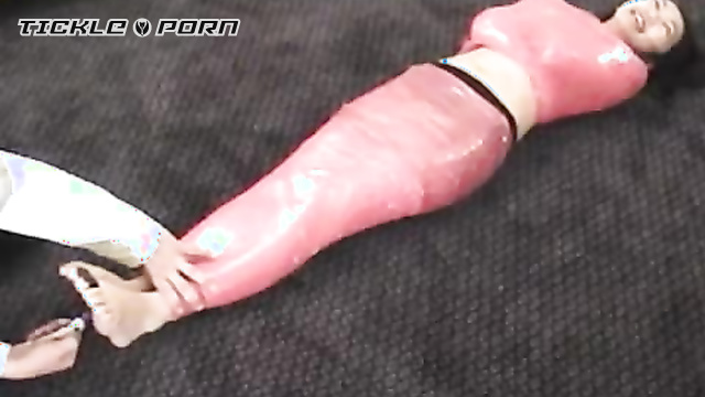 Real Tickling - Pink Wrapped And Mummified Asian Girl Keeps Laughing Hard In Bondage