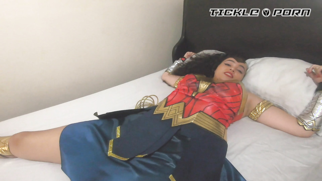 Curation De Tickly – Amazon Wonder Woman Tickled Spread-Eagle