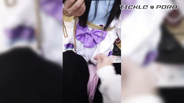 Chinese Tickling TK - Maid in white pantyhose has her hands and feet tied