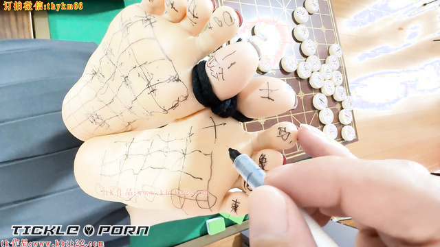 Chinese Tickling TK - Sketching on a Schoolgirl's Foot