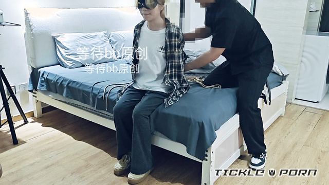 Chinese Tickling TK - Feet Tickle Pleasure for Hogtied Chinese Blonde