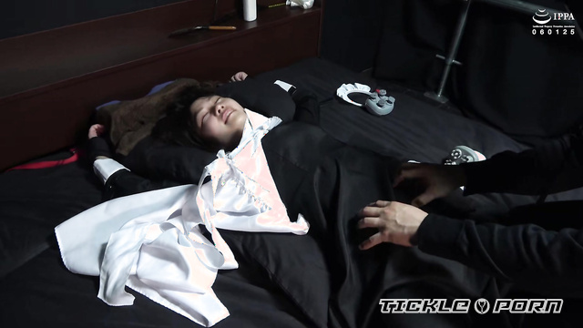 Chinese Tickling TK - Shiraishi's Sister's Black Silk Maid Outfit