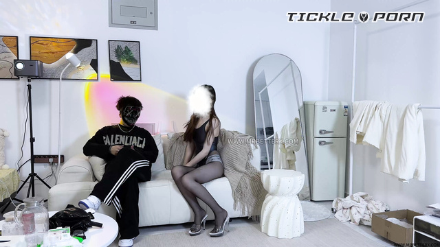 Chinese Tickling TK - Tied up With Stockings Over Her Head