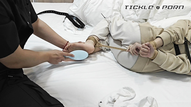 Chinese Tickling TK - White Socks to Bare Feet: Hairbrush Tickling Continues Part 2