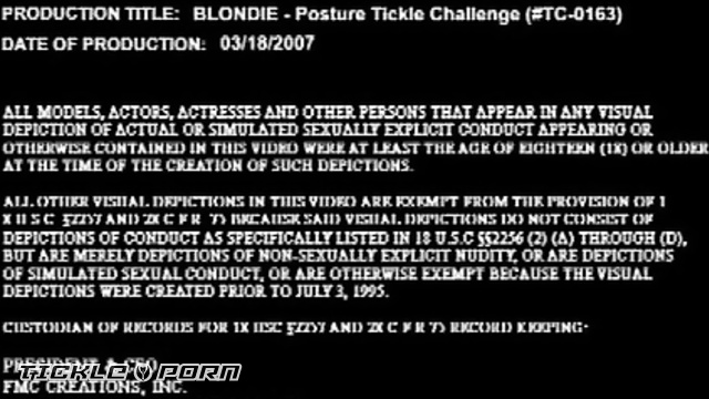 Tickle Challenge - Blondie Faces The Ultimate Posture Tickle Challenge