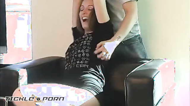Tickle Freaks - Hailey’s Ticklish Laughter While Sitting on a Leather Chair