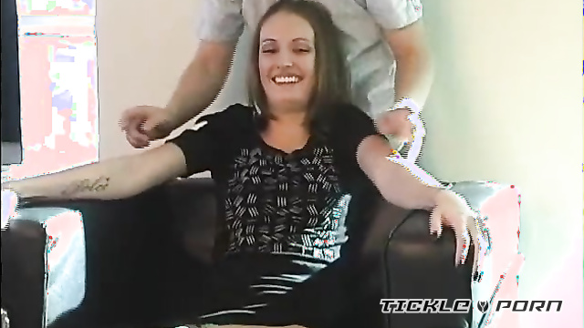 Tickle Freaks - Hailey’s Ticklish Laughter While Sitting on a Leather Chair