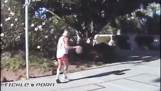 Tickling Paradise - Outdoor Giggles: Basketball Star Can't Escape the Stocks