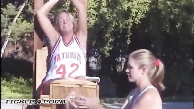 Tickling Paradise - Outdoor Giggles: Basketball Star Can't Escape the Stocks
