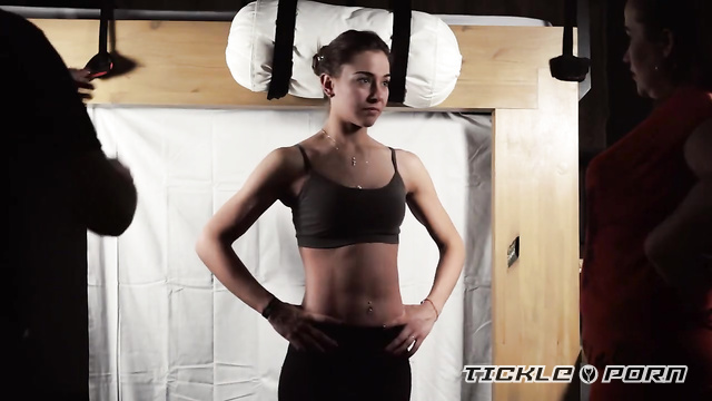 Tickle Therapy - Slow Tummy Tickling Of Brunette Fitness Bikini Contestant