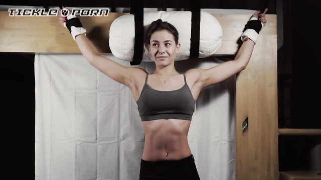 Tickle Therapy - Slow Tummy Tickling Of Brunette Fitness Bikini Contestant