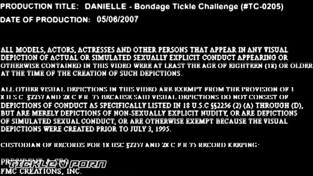 Tickle Challenge - Topless Skinny Danielle Bondage Tickle Challenge