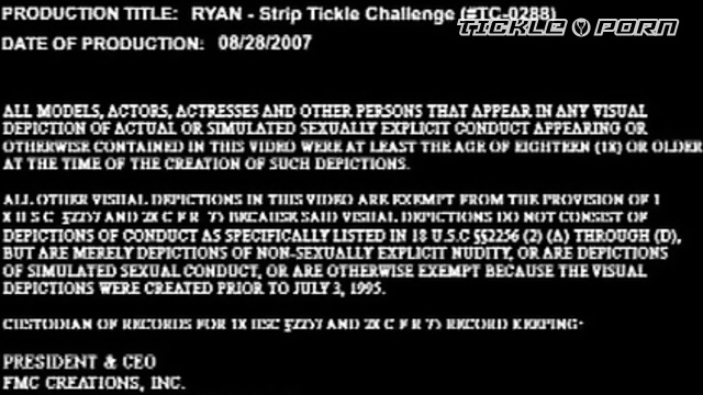 Tickle Challenge - Topless Blonde Busty Ryan Strip Tickle Challenge