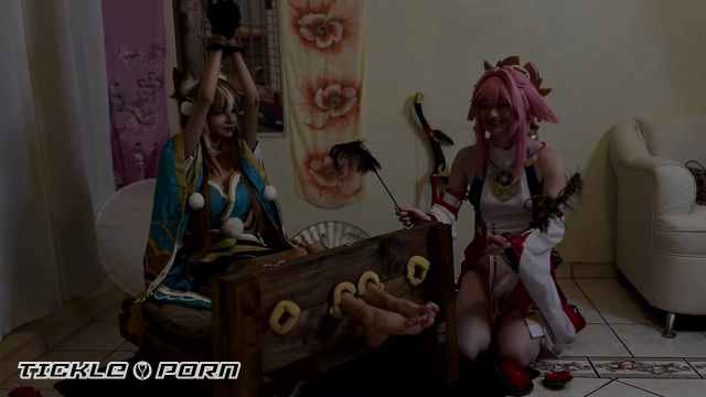 Perverstage - Miss Hina’s Feet Trapped in The Stocks: Tickle Torture