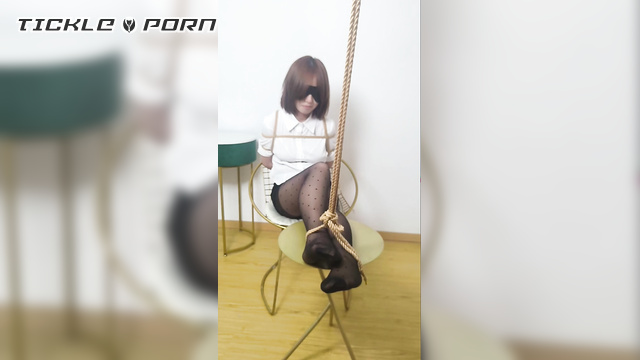 Chinese Tickling TK - Model Yiyi’s Sensitive Feet in Black Pantyhose