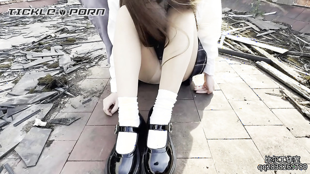 Chinese Tickling TK - Unconscious And Barefoot Single Girl Left on a Ruined Rooftop